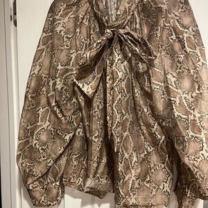 Bailey 44 Beige Snake Print Top